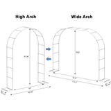 HEOMU Metal Garden Arch Trellis, 5.3 Feet Wide x 7.6 Feet High or 7.9 Feet Wide x 6.3 Feet High, Assemble Freely 2 Sizes, Garden Arbor for Climbing Plant Outdoor & Indoor, Wedding Party Bridal, White HEOMU