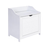 Household Essentials Single Load Hamper Cabinet Seat, White Household Essentials