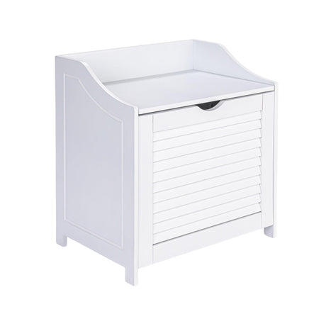 Household Essentials Single Load Hamper Cabinet Seat, White Household Essentials