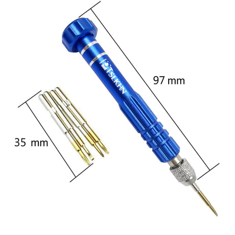 5-in-1 Multifunctional Small Screwdriver, PTSLKHN S2 Steel Magnetic Screwdriver Kit for Eyeglass, Sunglasses, Electronics, Cellphone, Jewelry and More PTSLKHN