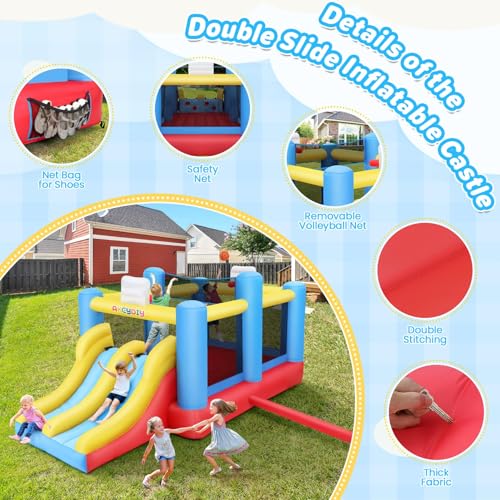 AKEYDIY Bounce House Ball Game Park, Large Bounce House for Kids 8-12, Sports Mania Bouncy House with Large Bounce Area/Dual Slides Inflatable Bouncer with Blower - Huge16ft x10ft AKEYDIY