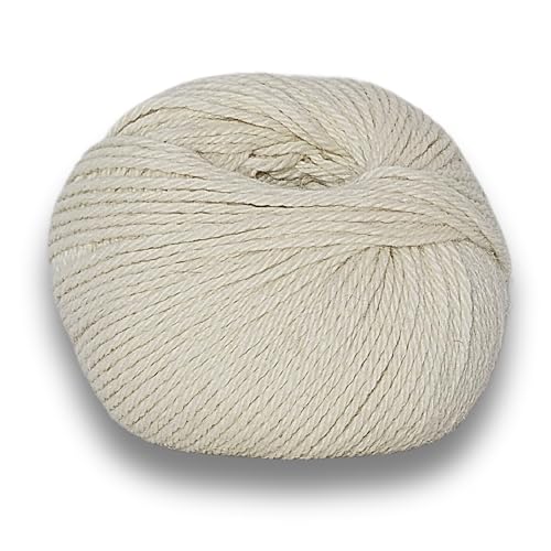 eKushi 100% Baby Alpaca Yarn for Knitting & Crocheting - Set of 3 Skeins of Premium Yarn DK - Lightweight, Hypoallergenic & Thermal Peru Made - Ideal for Delicate Projects (Natural White - N010) eKushi