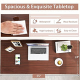 COSTWAY Conference Table Set of 6, 55” x 24” Large Meeting Room Table W/Heavy Duty Steel Frame, 4.5FT Modern Computer Desk for Home, Office, Conference Room, Easy Assembly (6) COSTWAY