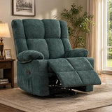 Coziture Swivel Rocker Recliner,Rocking Reclining Chair with Adjustable Headrest for Adults,Upholstered Fabric Swivel Recliner Chair for Bedroom,Living Room,Green