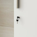 AIEGLE Large Reception Desk with Counter, Retail Counter with Private Lockable Storage & Adjustable Shelves, for Salon Reception Room Checkout Office, Natural and White (70.9" W) AIEGLE