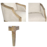 Pemberly Row Farmhouse Solid Wood & Fabric Accent Chair in Natural Pemberly Row