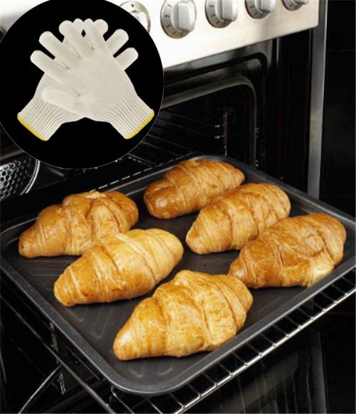 4 Pairs Oven Gloves with Fingers,Heat Resistant Gloves for Cooking,Grill Gloves,BBQ Gloves,Heat Resistant Gloves for Sublimation for Men/Women SAIDIC