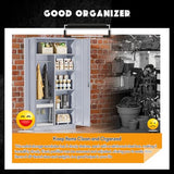 Greenvelly Metal Wardrobe Closet with Doors and Hanging Rod, 72” Lockable Steel Storage Wardrobe Bedroom Storage Cabinet, Clothes Closet for Home, Office and Bedroom, School,Gym(Dark Gray) Greenvelly