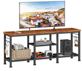 Furologee TV Stand for TVs up to 55 Inch, Entertainment Center with Open Storage Shelves, TV Media Console Table with Soundbar Shelf for Living Room, Bedroom, Rustic Brown Furologee