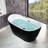 WOODBRIDGE 59" Acrylic Freestanding Bathtub Contemporary Soaking Tub, Black Acrylic(Matte Black Drain/Overflow),BTA1816-MB WOODBRIDGE