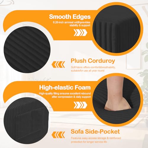 Erament Loveseat Boneless Convertible Sofa Bed, Folding Floor Futon Sleeper Sofa Couch Bed- Boneless Foldable Couch, Corduroy Pull Out Sofa Bed with 2 Pillows for Living Room & Bedroom Erament
