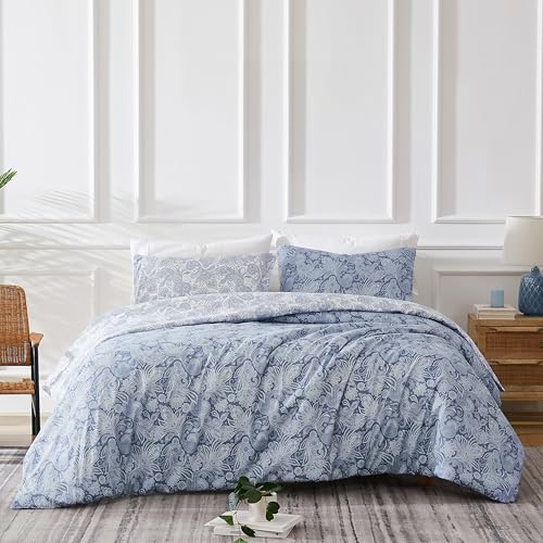 Southshore Fine Living, Inc. Oversized King Comforter Bed Set, Down Alternative Paisley Bedspread, Reversible Bedding Sets, California King Sized Comforter & Matching Shams, Blue/White Southshore Fine Living, Inc.