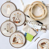 YOUDRN Nativity Scene Embroidery kit,Christmas Cross Stitch Kits,DIY Embroidery Kit for Adults with Pattern,Cotton Threads,Needles,Instruction,20cm Hoop,for Decor Home Room (Angel)