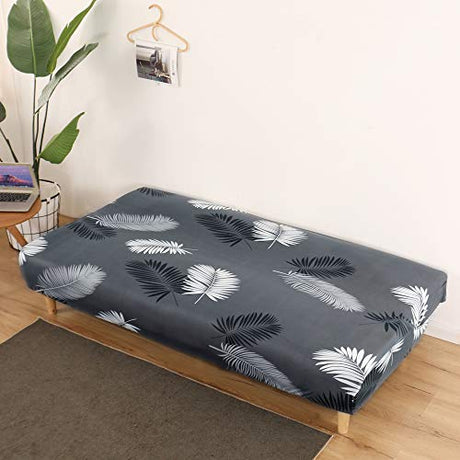MIFXIN Armless Futon Slipcover Folding Sofa Cover Stretch Elastic Washable Couch Furniture Protector for 3 Seat Foldable Futon Sofa Bed Without Armrests (Dark Grey) MIFXIN