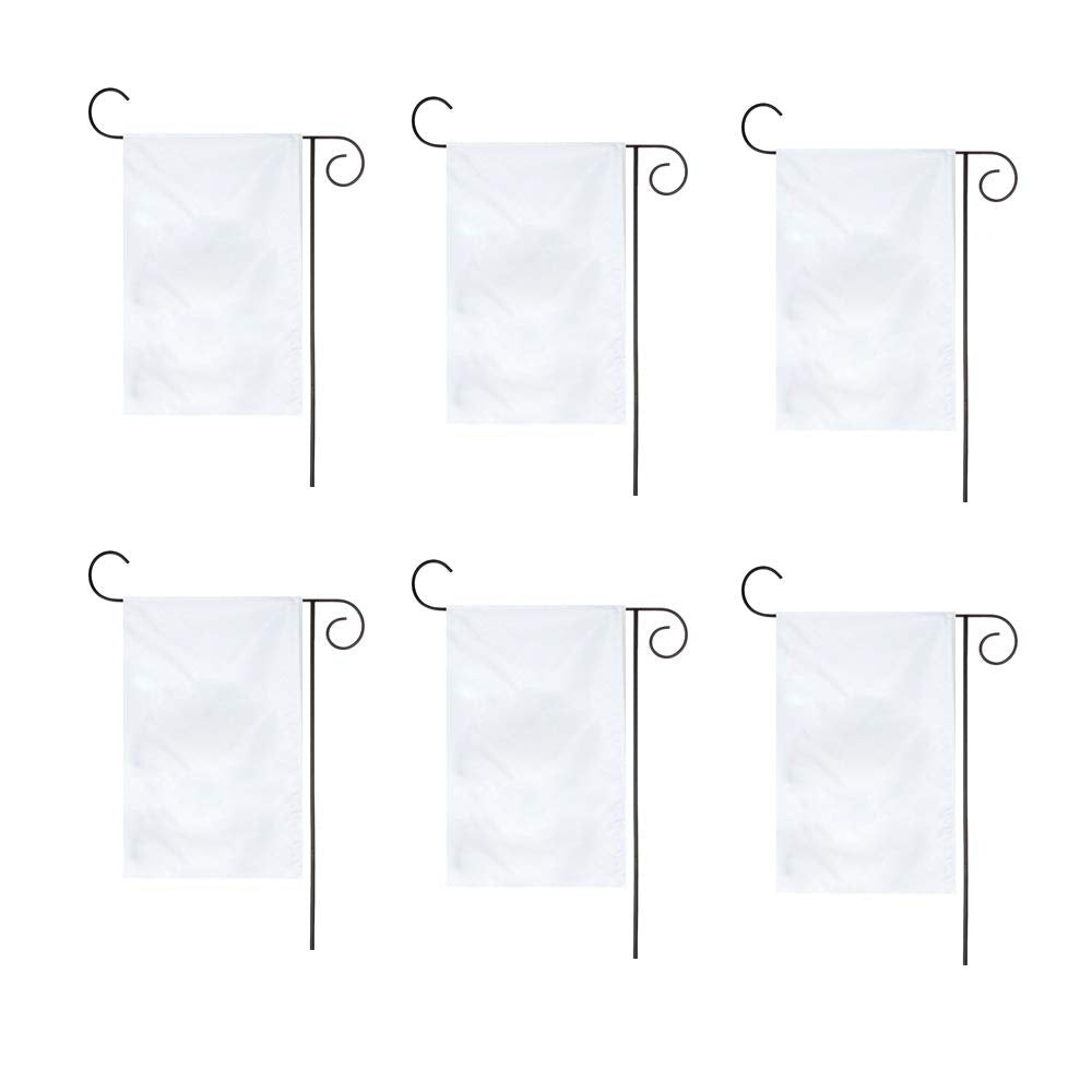 FLAGLINK Solid White Blank Garden Flag - 12 x 18 inch - Double Sided Plain White DIY Flags - Outdoor Yard Decorative Flags FLAGLINK