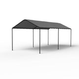 GOJOOASIS 10x20 Carport Heavy Duty Portable Garage Shelter Metal Car Canopy Tent with UV-Resistant & Weatherproof Top Cover for RV & Vehicles (Gray, 10x20 Without sidewalls) GOJOOASIS