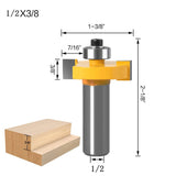 WSOOX 1/2 Inch Shank Rabbet Router Bit Set, 3 Pieces Rabbeting Router Bit with 6 Bearings Set (1/8", 1/4", 5/16", 3/8", 7/16", 1/2" Bearings) (1/2 Inch) WSOOX
