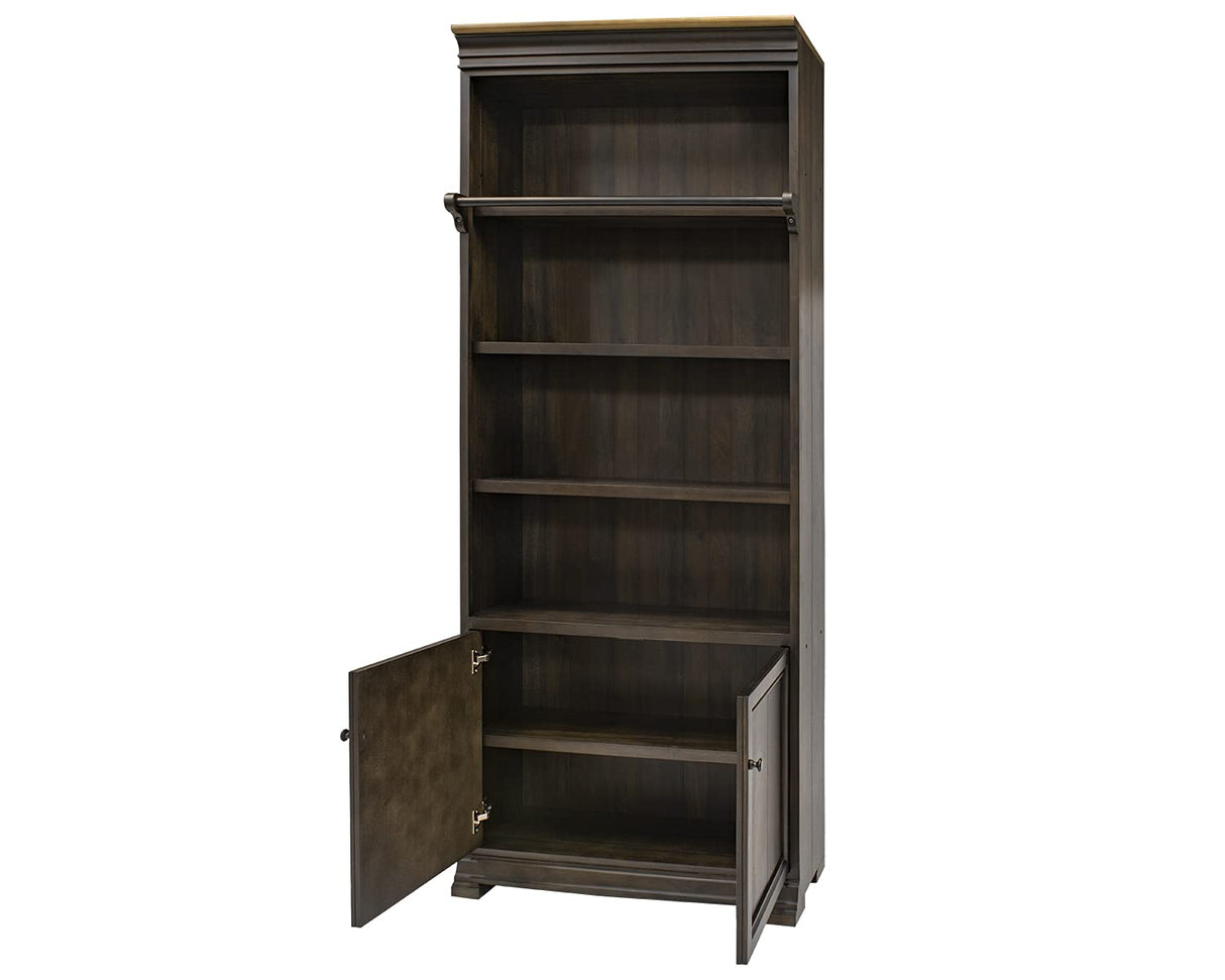 Martin Furniture Bookcase Wall with Wood Ladder, Brown, IMSA4094-KIT Martin Furniture