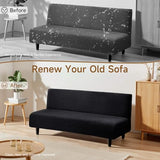 Armless Futon Cover Teddy Wool Futon Slipcover Soft Stretch Couch Covers with No Arm Sofa Bed Cover Thick Warm faux fur Sofa Covers for Winter Teddy Fleece Couch Slipcovers for Living Room (Black) XIAROGEE