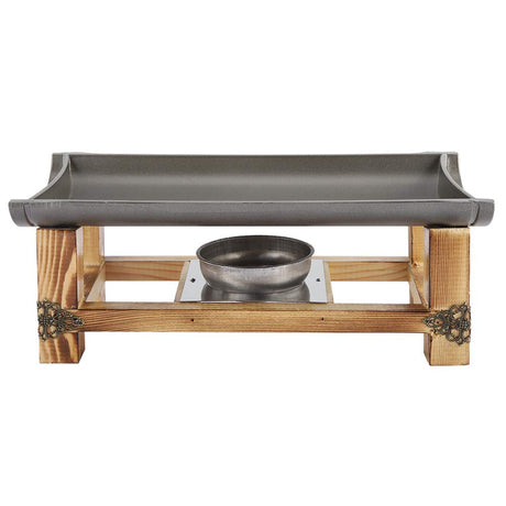 Alcohol Stove Non-Stick Grill Pan with Wooden Shelf, Ceramic Grill Plate Set for Indoor Outdoor BBQ Roasting Baking, Japanese Barbecue Tool(30CM) Haofy