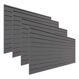 PROSLAT Garage Storage PVC Slatwall Panels - 4 Packs of 8 ft. x 4 ft. Sections (40 Single Slats which Make up 128 sq.ft) (Charcoal) (Dark Gray) PROSLAT