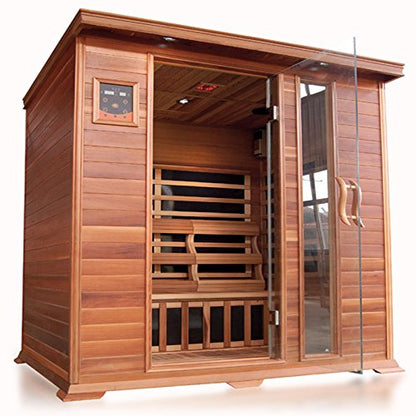 Sunray Savannah 3 Person Infrared Cedar Sauna - WoodArtSupply