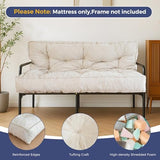 MAXYOYO 8" Futon Mattress, Full Size Extra Thick Futons Sofa Couch Bed for Adults, Velvet Floor Mattress Shredded Foam Filling (Frame Not Included) MAXYOYO