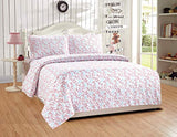 Linen Plus Sheet Set for Girls/Teens Eiffel Tower Paris Hot Pink Light Blue White Flat Sheet Fitted Sheet and Pillow Cases Full Size New Linen Plus
