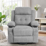 BETISEF Power Lift Recliner Chair for Elderly with Massage & Heat,Linen-Cotton, Electric Recliner with USB Ports, Cup Holders, Side Pockets, Lift Chair for Living Room, Bedroom BETISEF