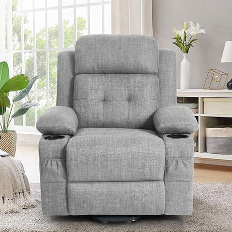 BETISEF Power Lift Recliner Chair for Elderly with Massage & Heat,Linen-Cotton, Electric Recliner with USB Ports, Cup Holders, Side Pockets, Lift Chair for Living Room, Bedroom BETISEF