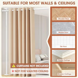 SUNALLY Room Divider Curtain Rod, No Drilling Room Separator for Space Partition Adjustable 4-10ft(H) 28-70inch(W) Heavy Duty Temporary Wall Divider Floor to Ceiling Tension Rod, White SUNALLY