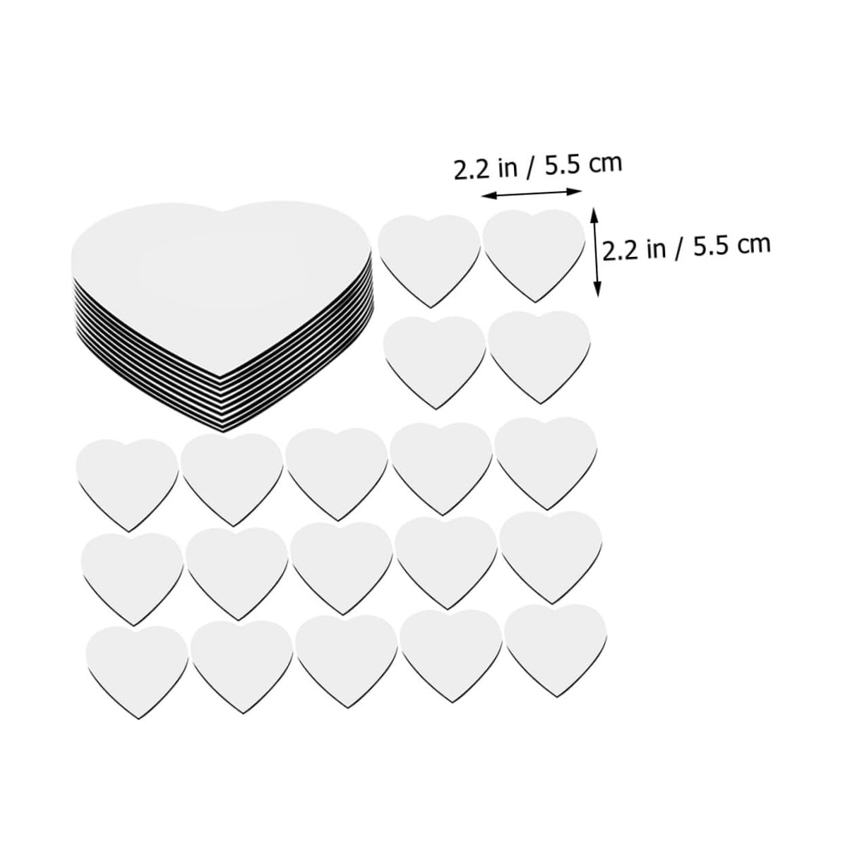 COLLBATH 30pcs Blank Fridge Magnet Magnetic Fridge Sticker Car Magnet Refrigerator for Car Heart Sublimation Magnets Sublimated Fridge Sticker Accessories Heart-Shaped White COLLBATH