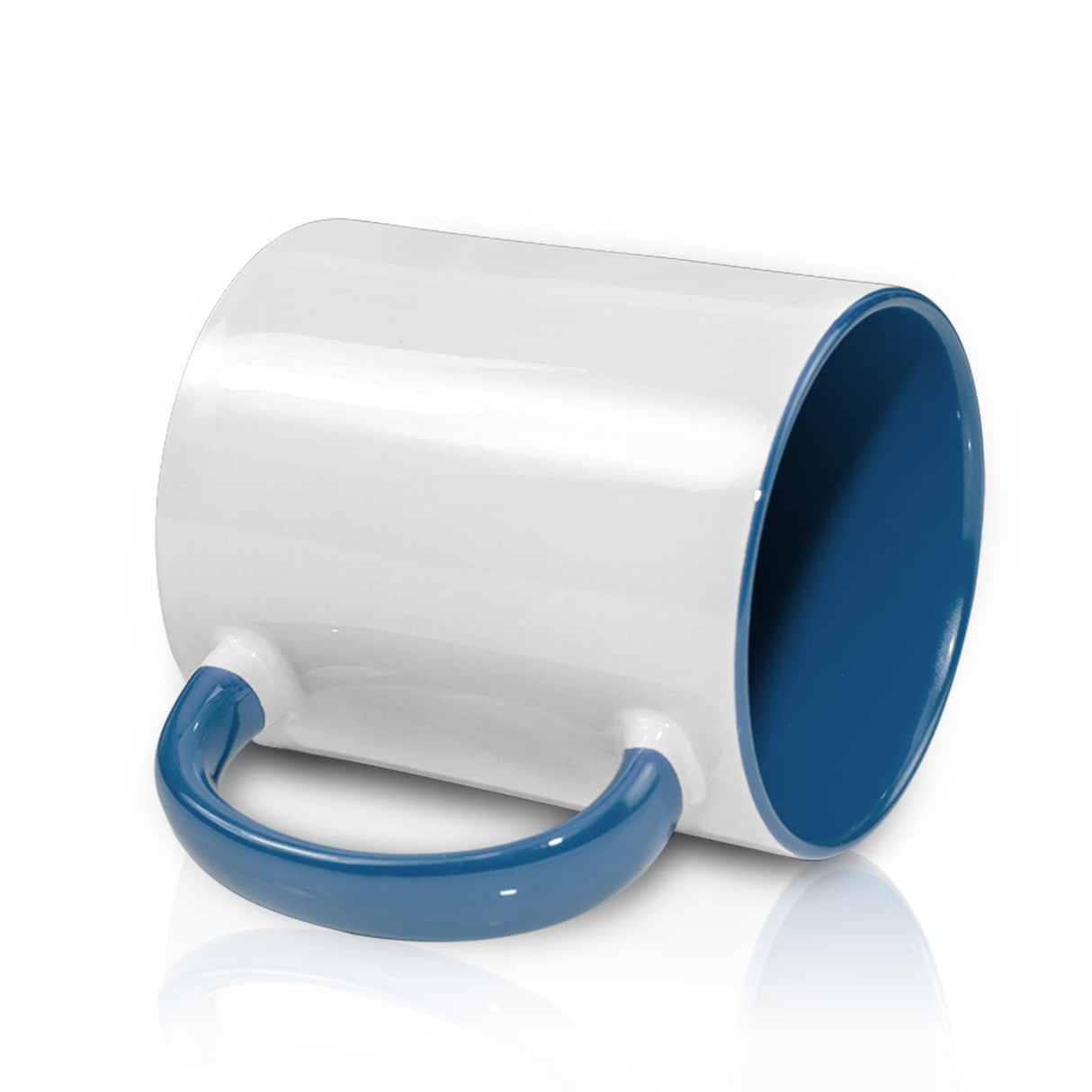 Sumex 11oz Sublimation Blanks Mugs,Set of 12 Ceramic Coffee Mugs for Tea, Milk, Latte,Blue Inner and Handle Sumex