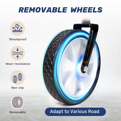 YSSOA Rolling Collapsible Garden Cart Camping Wagon, with 360 Degree Swivel Wheels & Adjustable Handle, 220lbs Weight Capacity,Blue YSSOA