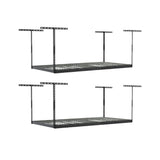 2-Pack 4 x 8 MonsterRax Overhead Garage Storage Rack, Ceiling Racks for Garage, Organization Shelving, Adjustable Hanging Shelf, Grey, 12"-21" Height Adjustment MonsterRAX Storage Solutions