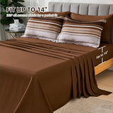 Dobuyly Brown Comforter Queen Size 7 Pieces, Boho Striped Bed in a Bag Set, Soft Microfiber Bedding Set with Comforter, Sheets, Pillowcases & Shams Dobuyly