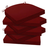 Wellsin Outdoor Chair Cushions for Patio Furniture - Patio Chair Cushions Set of 6 - Waterproof Round Corner Outdoor Seat Cushions 17"X16"X2", Burgundy Wellsin