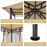 Yaheetech Gazebo for Patios 11x11 - Outdoor Powder-Coated Steel Frame Gazebo, Double Roofs Grill Gazebo BBQ Pavilion, Water-Resistant, for Lawn/Backyard/Garden/Deck, Khaki Yaheetech