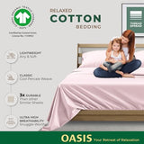 THREAD SPREAD 100% Organic Cotton Sheets Twin Size - 3 PC Organic Cotton Twin Size Percale Weave Sheet Set, Soft, Cooling, Crisp & Breathable, 16" Deep Pocket Bedding Set for Dorm Room - Blush THREAD SPREAD