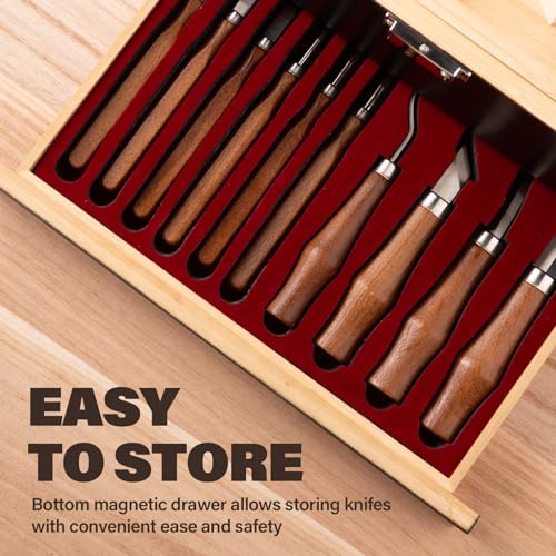 17-in-1 Wood Carving Kit - Wood Carving Tools Set -Wood Carving Knife Set, Whittling Knives Kit, Woodworking Kit Wood Carving Tools Set with Large Wood Boxes for Crafts (Black) Marvero