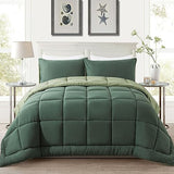 DOWNCOOL Twin Comforter Set -All Season Bedding Comforters Sets with 1 Pillow Case -2 Pieces Bed Set Down Alternative Comforter Set -Double Green Twin Bedding Sets(64"x88") DOWNCOOL