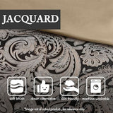 Madison Park Aubrey Cozy Comforter Set, Faux Silk Jacquard Paisley Design - All Season Down Alternative Bedding with Cotton Bed Sheets, Bed Skirt & Toss Pillows, King Black 12 Piece Madison Park