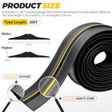 20FT Universal Garage Door Threshold Seal Strip - Garage Door Bottom Weatherproof Rubber Seal Strip DIY Weather Stripping Replacement (Black) by Beaquicy Beaquicy