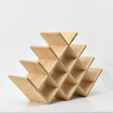 KIRIGEN Wooden 13-Bottle Wine Rack - Nature Wood 4-Tier Wine Display Rack/Free Standing and Countertop Wine Storage Shelf - Bottle Holder/Cabinet Glass Rack XHJJ4-NA KIRIGEN