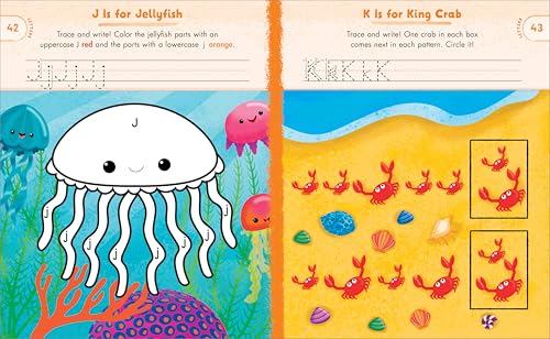Ocean Animals Preschool Activity Book: 75 Games to Learn Letters, Numbers, Colors, and Shapes (School Skills Activity Books) Callisto Kids