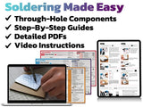 amomii Testudo: Soldering Practice Kit, 3 Builds, Multiple Projects + USB C Microcontroller, Arduino IDE Compatible Electronics Starter Kit for Beginners, Makers, Adults & Teens, Included eBook amomii
