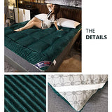 ALEEIK Plush Full Size Floor Mattress, Winter Ultra Warm Mattress Topper Foldable Bed Roll Up Camping Mattress Trifold Futon Mattress(120x200cm(47x79inch), Green) ALEEIK