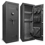 Stealth EGS14 Essential Gun Safe, Fireproof for 30 Minutes, Fits up to 14 Long Guns & Pistols, Adjustable Door Panel Organizer, California DOJ Approved, Internal Power Outlet, Durable Black Paint Stealth