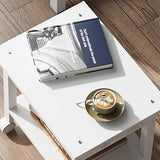 TUTOTAK 2 Tier Printer Stand, Rolling Printer Cart with Power Outlets and USB Ports, Mobile Printer Table with Wheels, for Under Desk, Office, Home, White PS01BW001