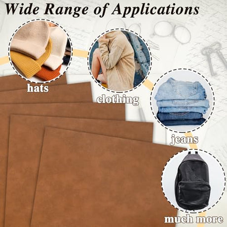 5 Pack Laserable Leatherette Sheet Faux Leather Laser Engraving Leather Blank Hat Patches with Heat Press Adhesive for Laser Engraving DIY Hat Cap Beanie UV Printing Craft Supplies (Bourbon Brown) GrliTra